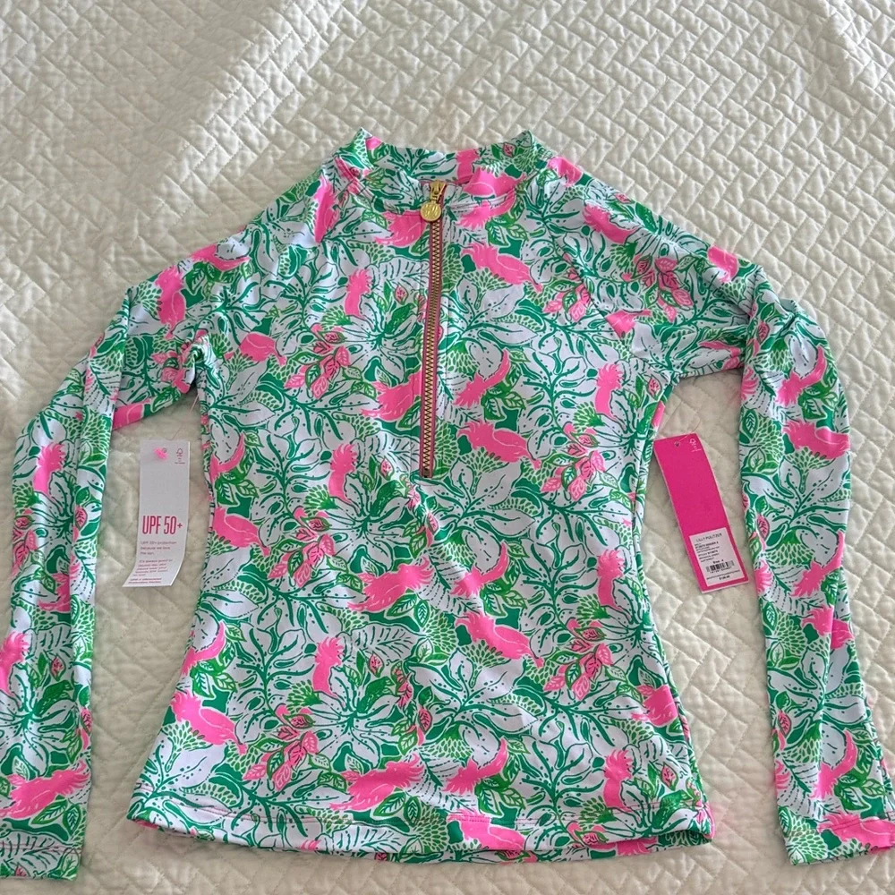 Lilly Pulitzer Long Sleeve Rashguard Top with Zipper-NWT - Picture 1 of 6